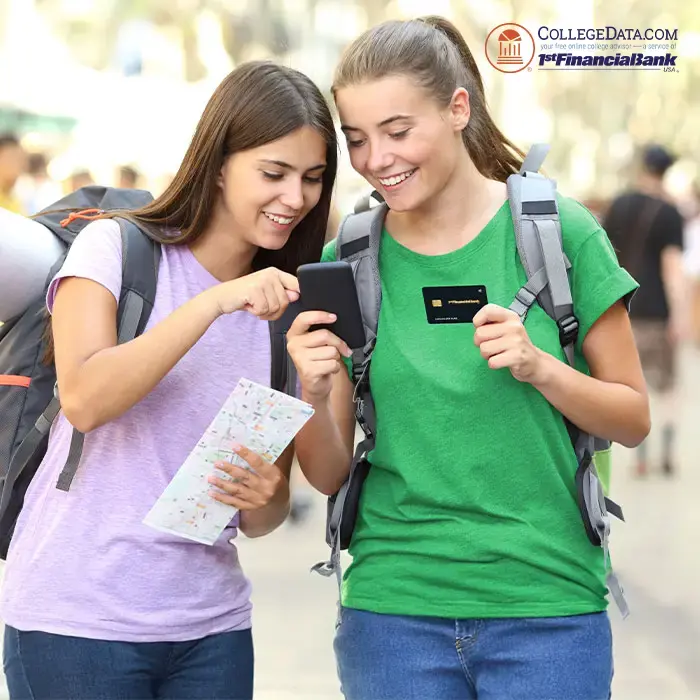 College students with credit card